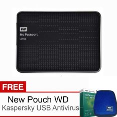 Western Digital My Passport Ultra 2TB Hitam Gratis Kaspersky USB Anti Virus + Pouch WD Original