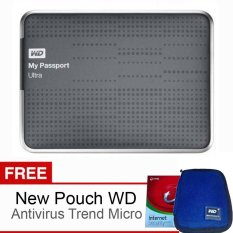 Western Digital My Passport Ultra 2TB Titanium Bonus Antivirus Trend Micro + Pouch WD Original