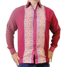 WiShop Baju Kemeja Batik Pria Modern Lengan Panjang