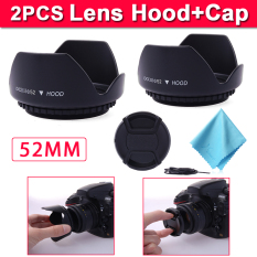 XCSource LF414 52MM 2 Lens Hood + Cap + Cloth for Nikon D5200/D3000/D7100/D7000