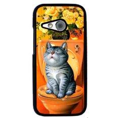 Y&M Cute Kitten Squat Toilet Phone Case for HTC One M8 Mini (Multicolor)