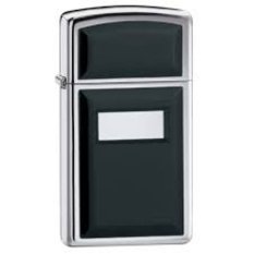 Zippo Slim 1655 Black Ultralight High Polish Chrome Original USA