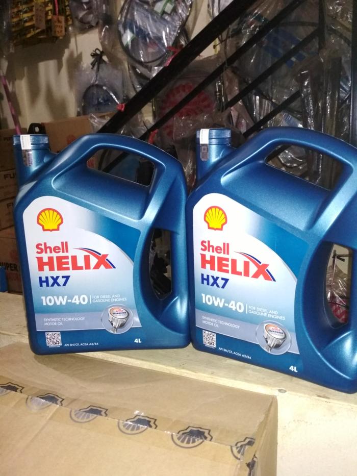 OLI SHELL HELIX HX 7 SAE 10W-40 GALON (4 LITER) ORIGINAL / AKSESORIS MOTOR / MOBIL / VARIASI / BERKUALITAS / OTO-A3845