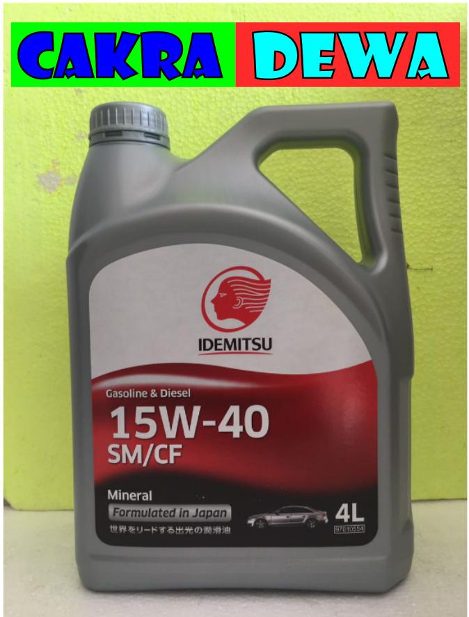OLI MOBIL IDEMITSU SM CF 15W40 kemasan 4 Liter dari Jepang