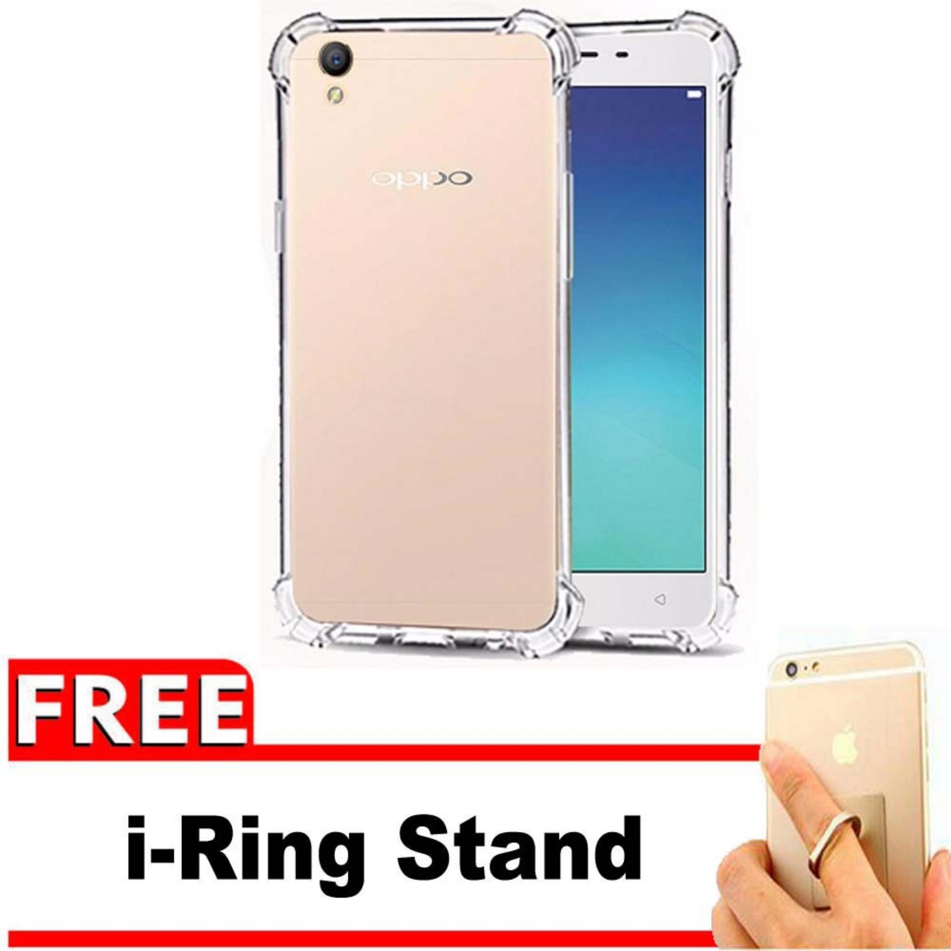 ShockCase for Oppo Neo 9 / A37 / A37T / A37F | Premium Softcase Jelly Anti Crack Shockproof - Gratis Free iRing Stand Phone Holder - Transparan