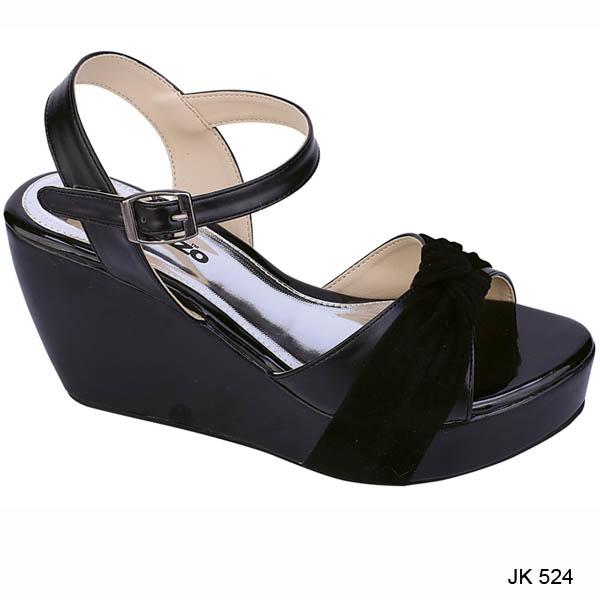 Catenzo Sepatu Wedges Hitam - JK 524