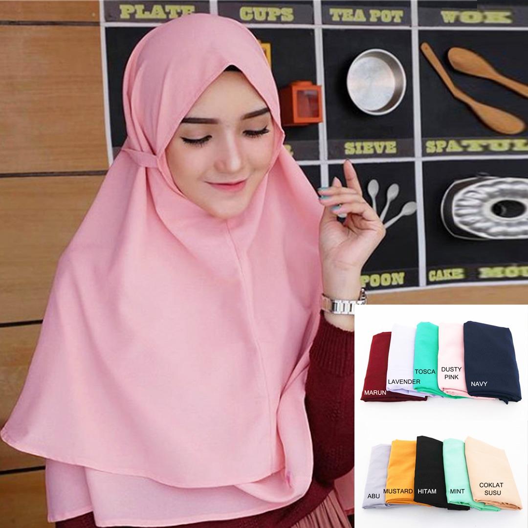 Jilbab Instan Jilbab Kerudung Khimar Bella 2 Layer - Khimar Bergo Dua layer - Hijab Instan Khimar Bergo