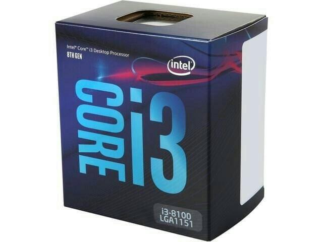 Intel Core i3 8100 LGA 1151 QUAD CORE 3.6 GHZ COFFEELAKE