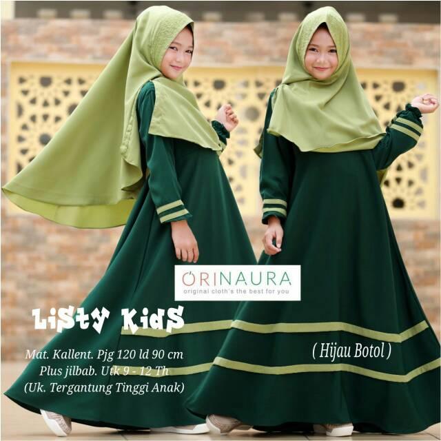 FASHION MUSLIM BAJU GAMIS ANAK REMAJA SYARI LISTY KIDS ORINAURA ()