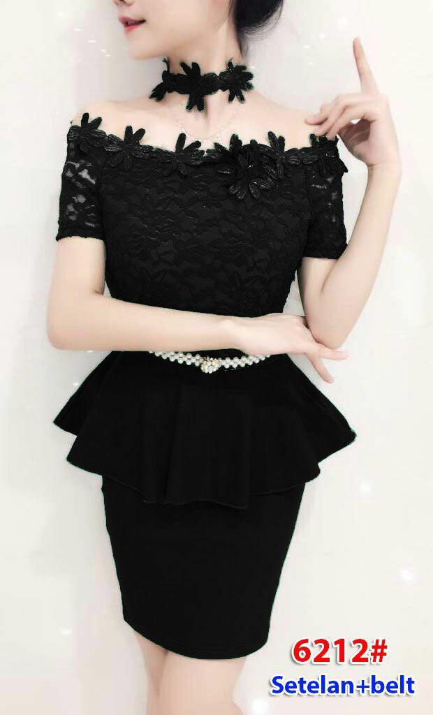 6212# baju pesta import / stelan pesta import / setelan bunga / dress bunga / atas bawah rok / stelan fashion import
