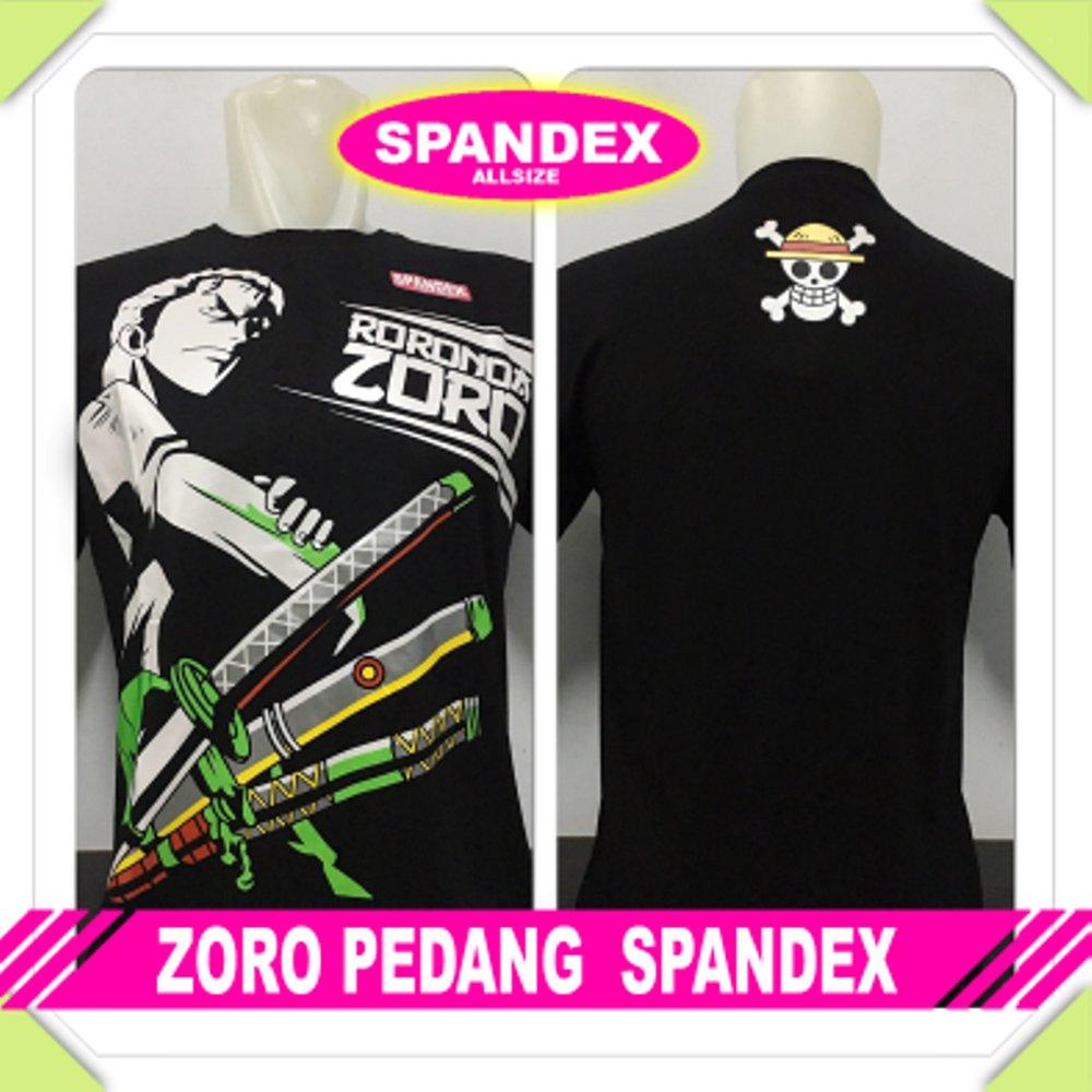 kaos spandex hitam roronoa zoro pedang luffy one piece anime baju distro tshirt di lapak Zuperone mart superone