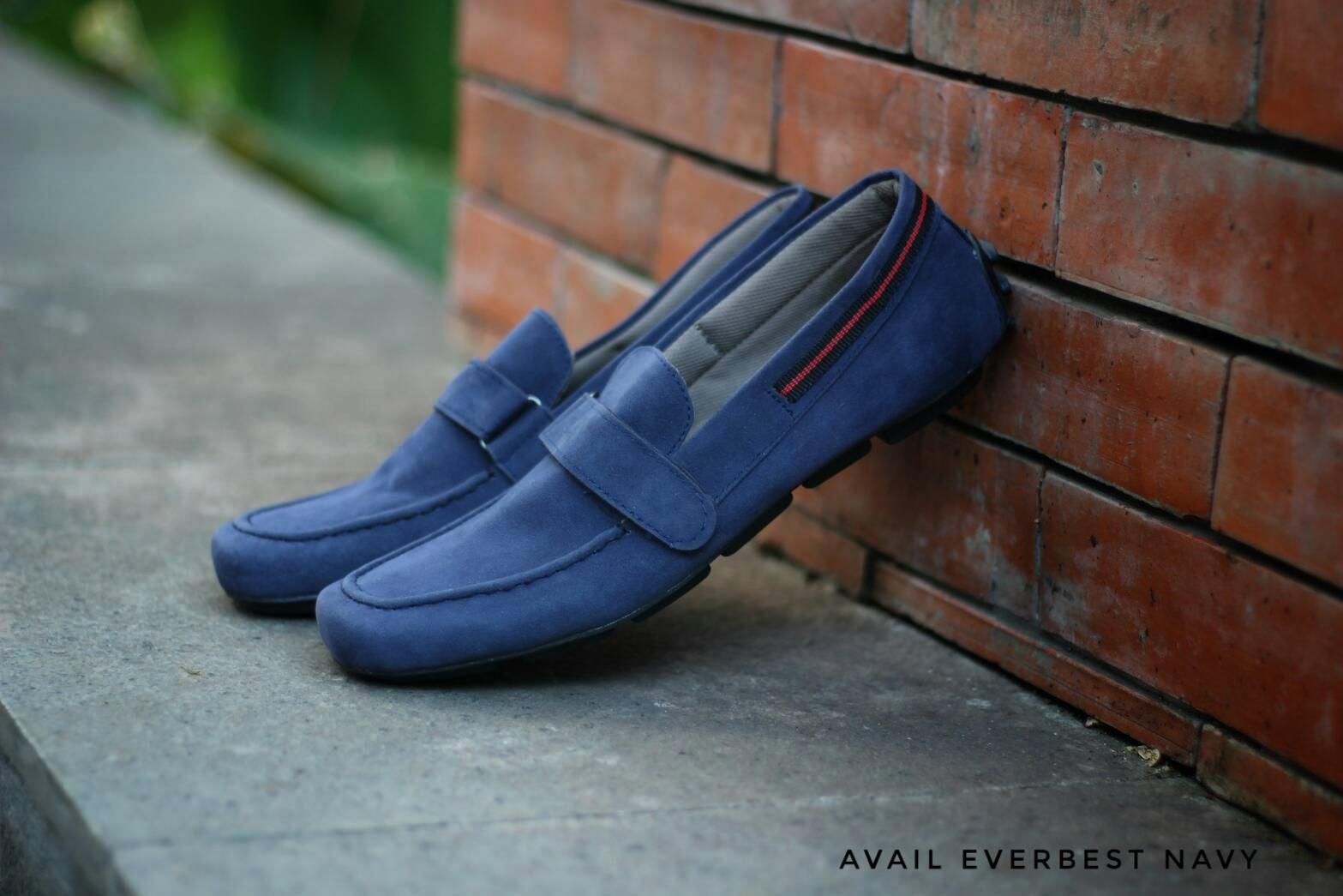 SEPATU CASUAL PRIA AVAIL EVERBEST SLIP ON NAVY SUEDE