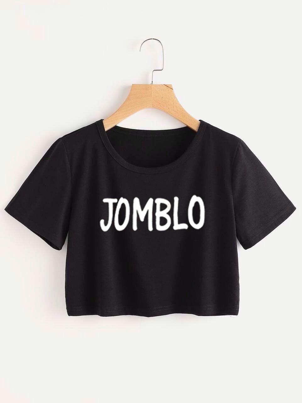 JOMBLO HITAM CROP TEE / ATASAN WANITA / FIT TO L / BAJU MURAH / TUMBLR / KAOS / MODEL BARU / FASHION