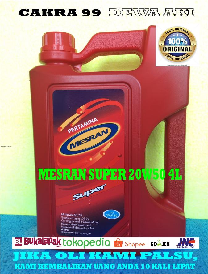 OLI MESRAN SUPER PERTAMINA SAE 20W50 4L / AKSESORIS MOBIL DAN MOTOR / MOBIL / VARIASI MOBIL / BERKUALITAS / VARIASI MOTOR / OTO-A3911