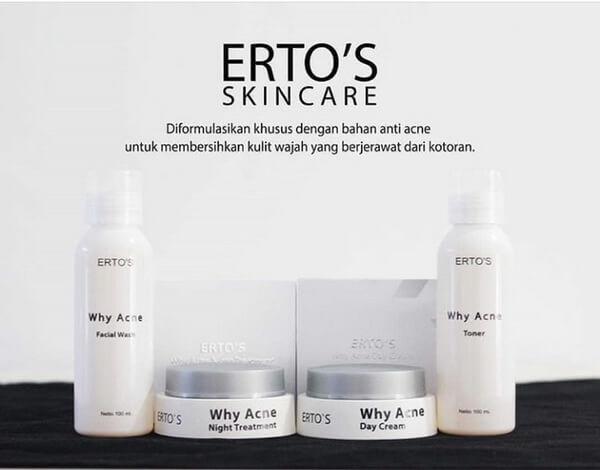 Ertos Why Acne 4 in 1 [Night Treatment+Day Cream+Facial Wash+Toner] Untuk Mengatasi Masalah Kulit Berjerawat