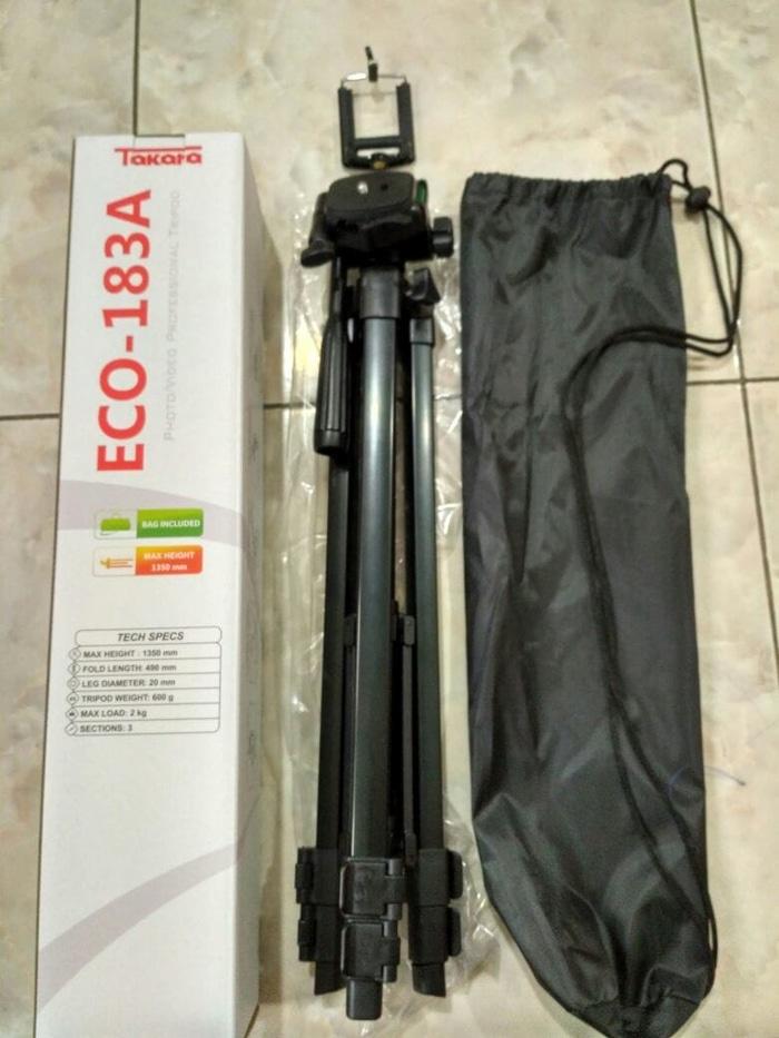 Promo Tripod Takara eco 183a tripod HP kamera Dslr mirrorless + bag hitam original