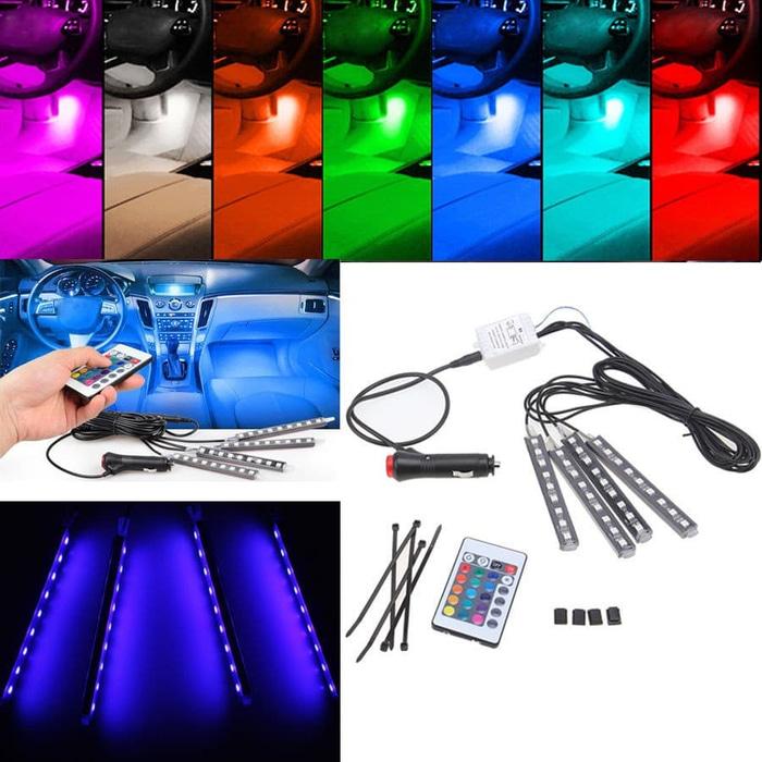 Lampu LED Kolong Dashboard Mobil Unik Dengan Remote Ganti Warna / Interior Mobil