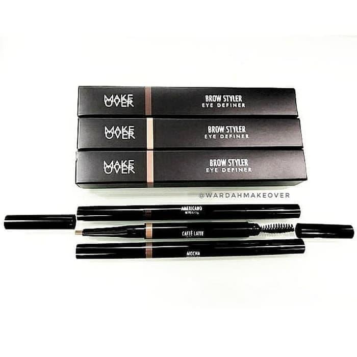 PROMO Make Over Brow Styler Eye Definer - MakeOver Eyebrow Pencil + Brush TERLARIS