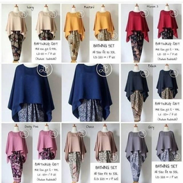 Set Kebaya Bhn Kattun Balotely + Rok Kain Lilit Bhn Batik Silk Prada Asli