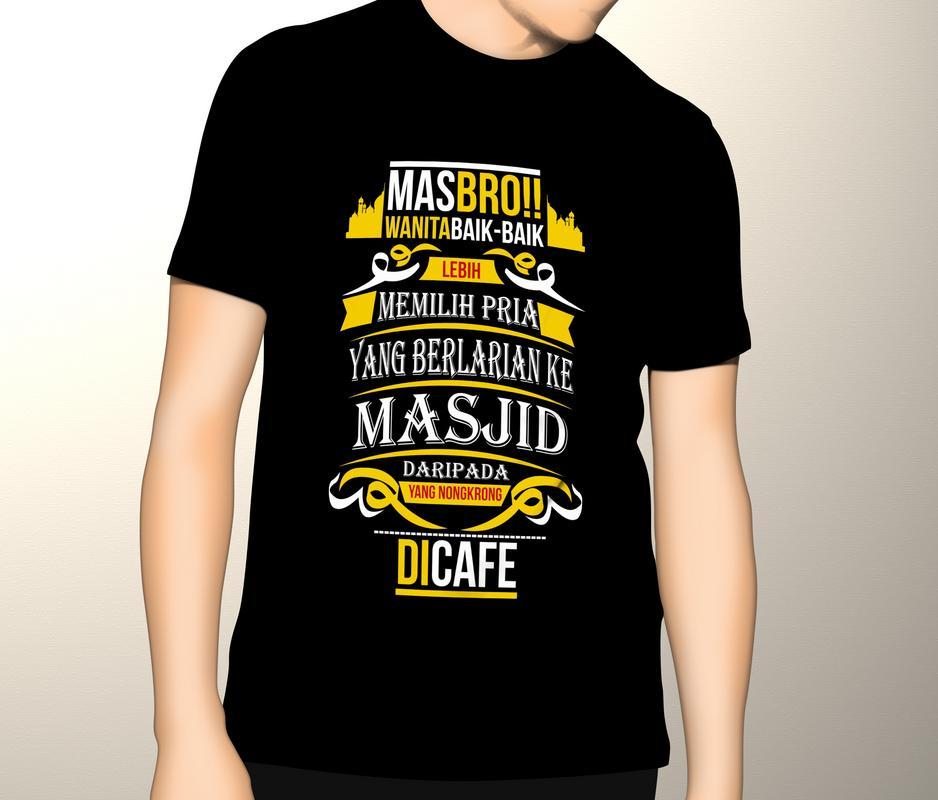 Kaos Premium DTG Dakwah Muslim Muslim Memilih Pria Ke Masjid Dari Pada Nongkrong Di Cafe