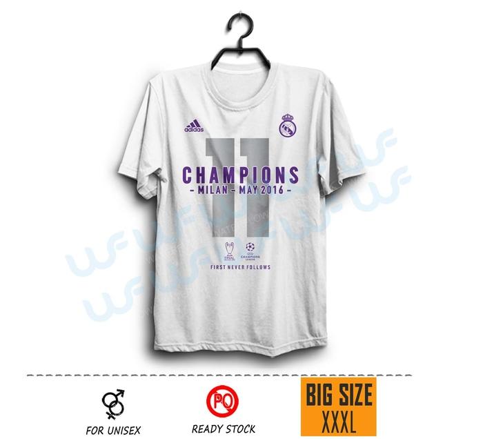 Kaos Real Madrid La Undecima Big Size XXXL Putih UCL 2016 Winners