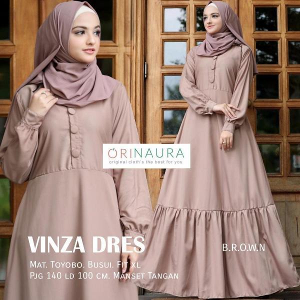 Spesial Gamis Muslimah Dress Katun Toyobo -Vinza Dress- Ori Naura Termurah