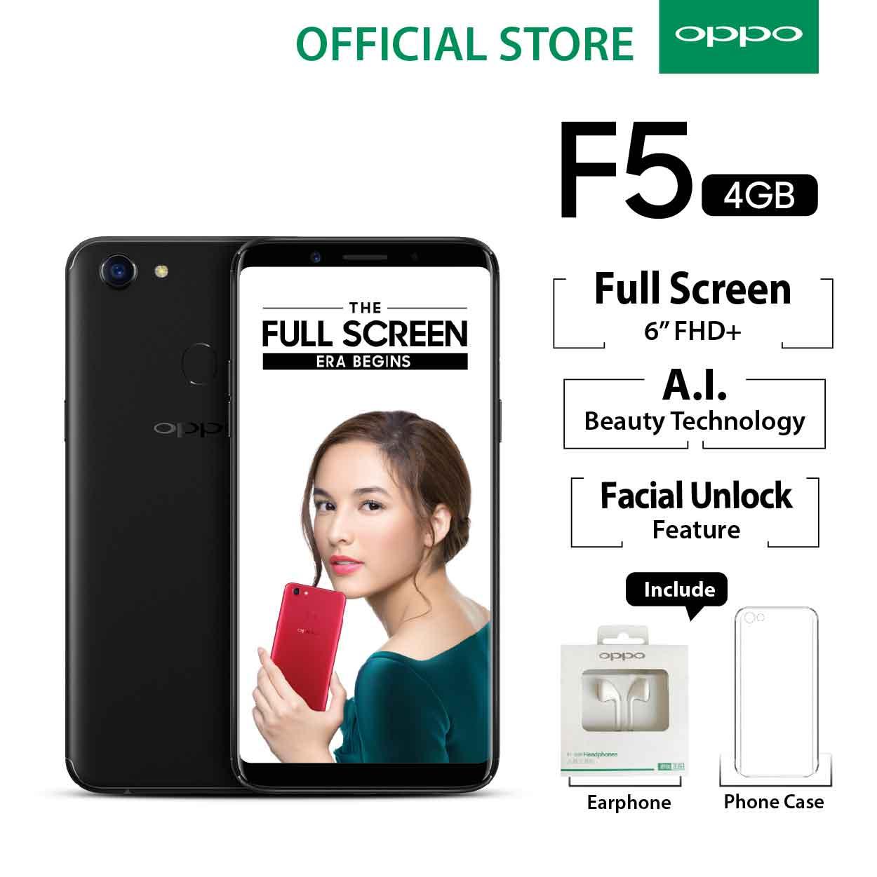 Oppo F5 Smartphone 20 MP AI Beauty Tech 4GB/32GB Black - (Cicilan TANPA Kartu Kredit, Metode COD, Cicilan 0%)