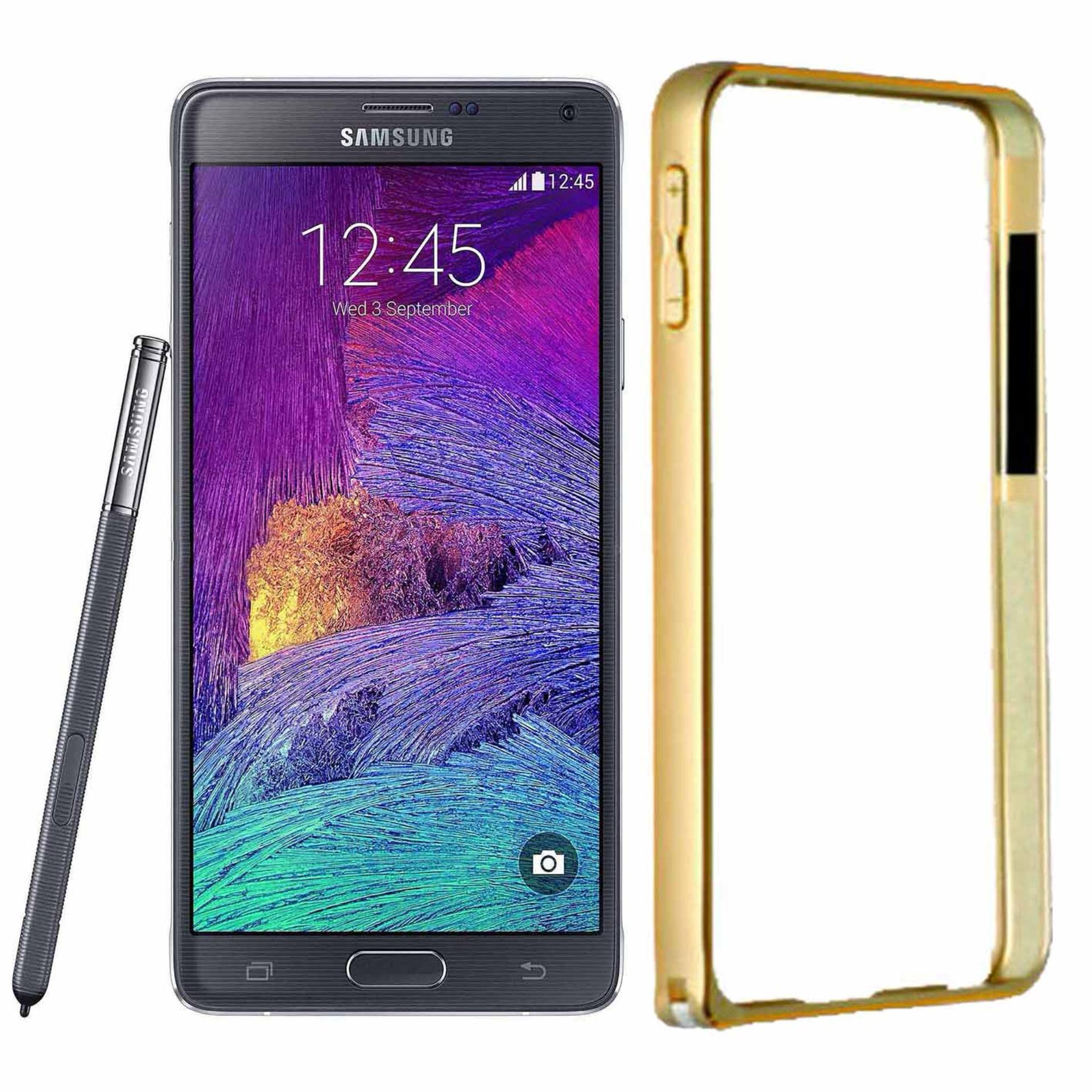 Bendcase Aluminium Bumper Stainless Metal Bezel List for Samsung Galaxy Note 4 (N910) / 4G LTE Dual - Gold