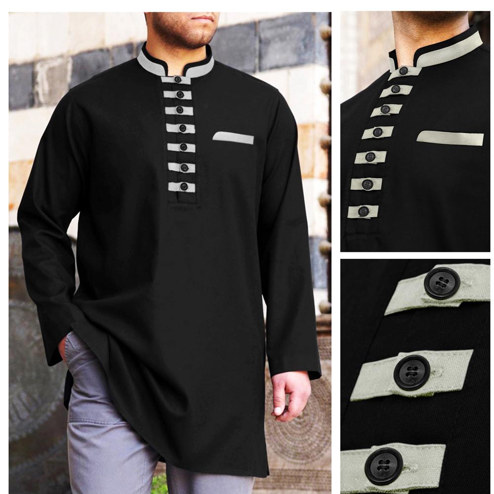 Baju Muslim koko Akhtar Hitam Lengan Panjang