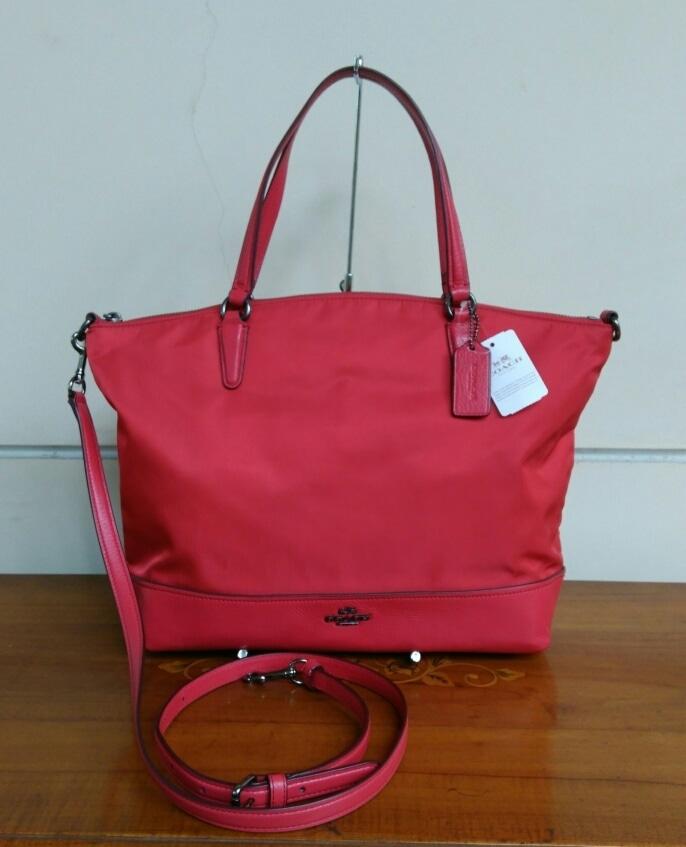 ASLI!!! Coach Nylon Satchel True Red - llKcpP