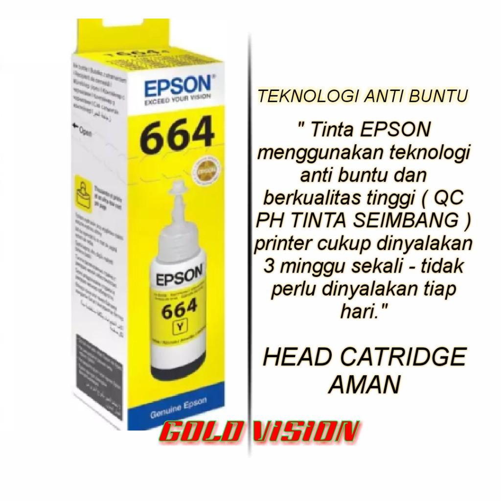 Tinta Printer Epson Warna Yellow ( Y ) 664 T664 T6641 T6642 T6643 T6644 L Series - GOLD VISION