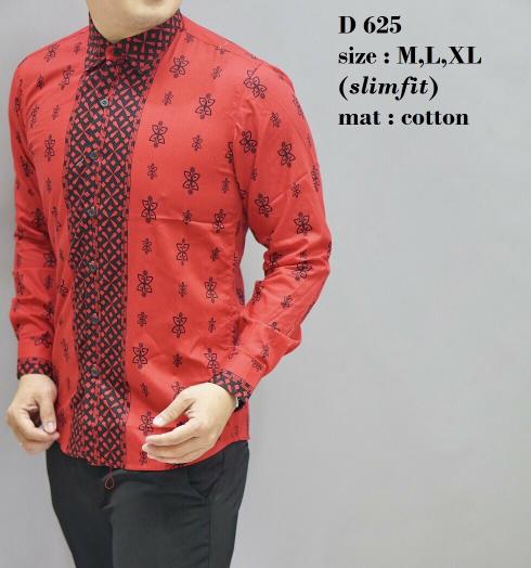Kemeja Slimfit !! Baju Batik Pria Slim Fit OB147 Imlek edition