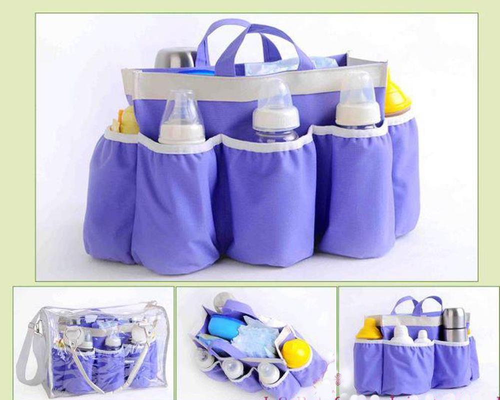Diaper Bag Tas Popok Dot Bayi Multifungsi Polos Biru yang Kuat Nyaman Muat Banyak dan Berkualitas
