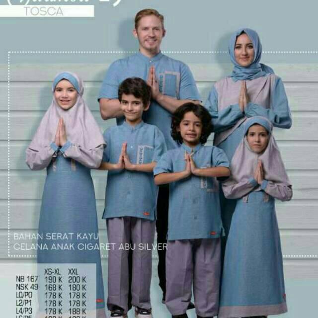 Nibras Sarimbit 49 abu muda dan Tosca (gamis anak 3 5)