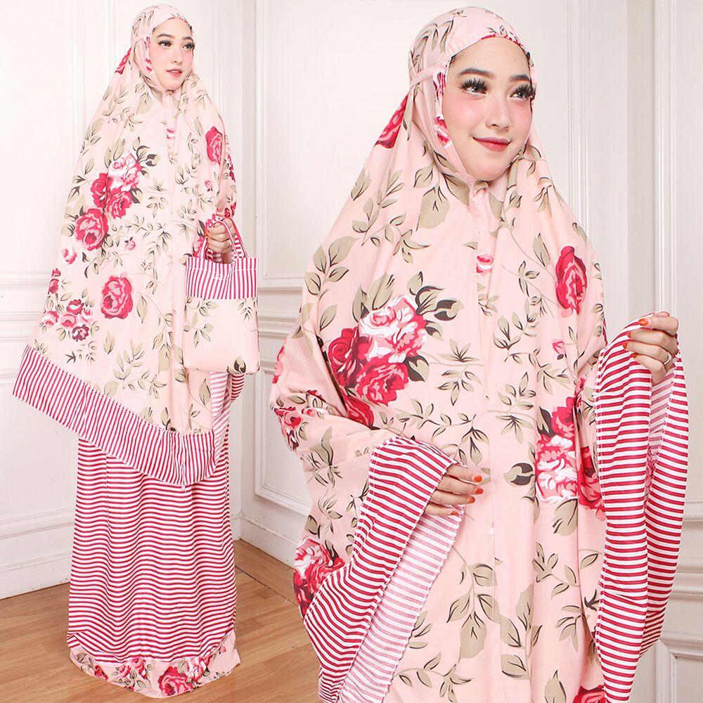 mukena dewasa muslimah trendy katun jepang bunga