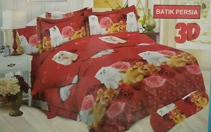 SPREI BONITA BATIK PERSIA QUEEN 160 No.2 SEPRAI DUA KUCING MAWAR ROSE Exclusive