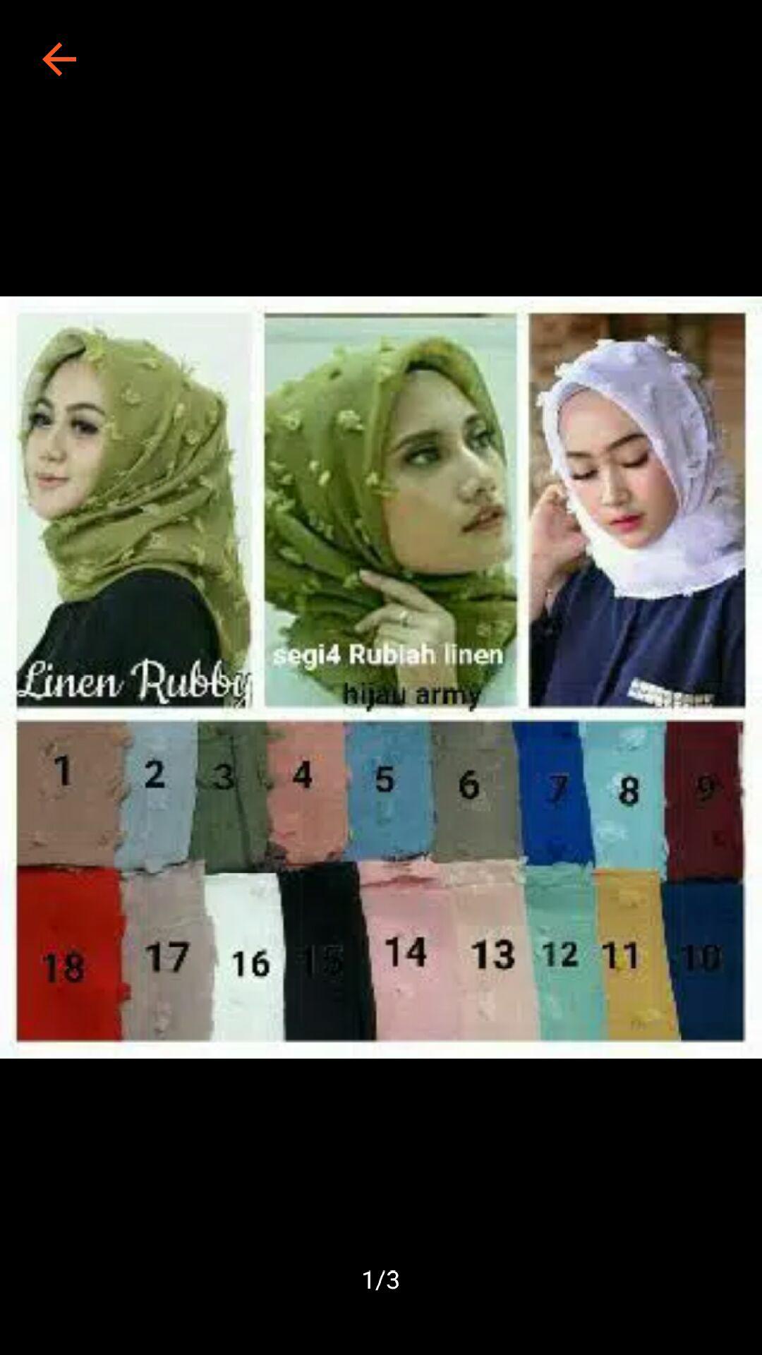 Mooie - hijab segiempat linen / jilbab bulu/ rubiah square /