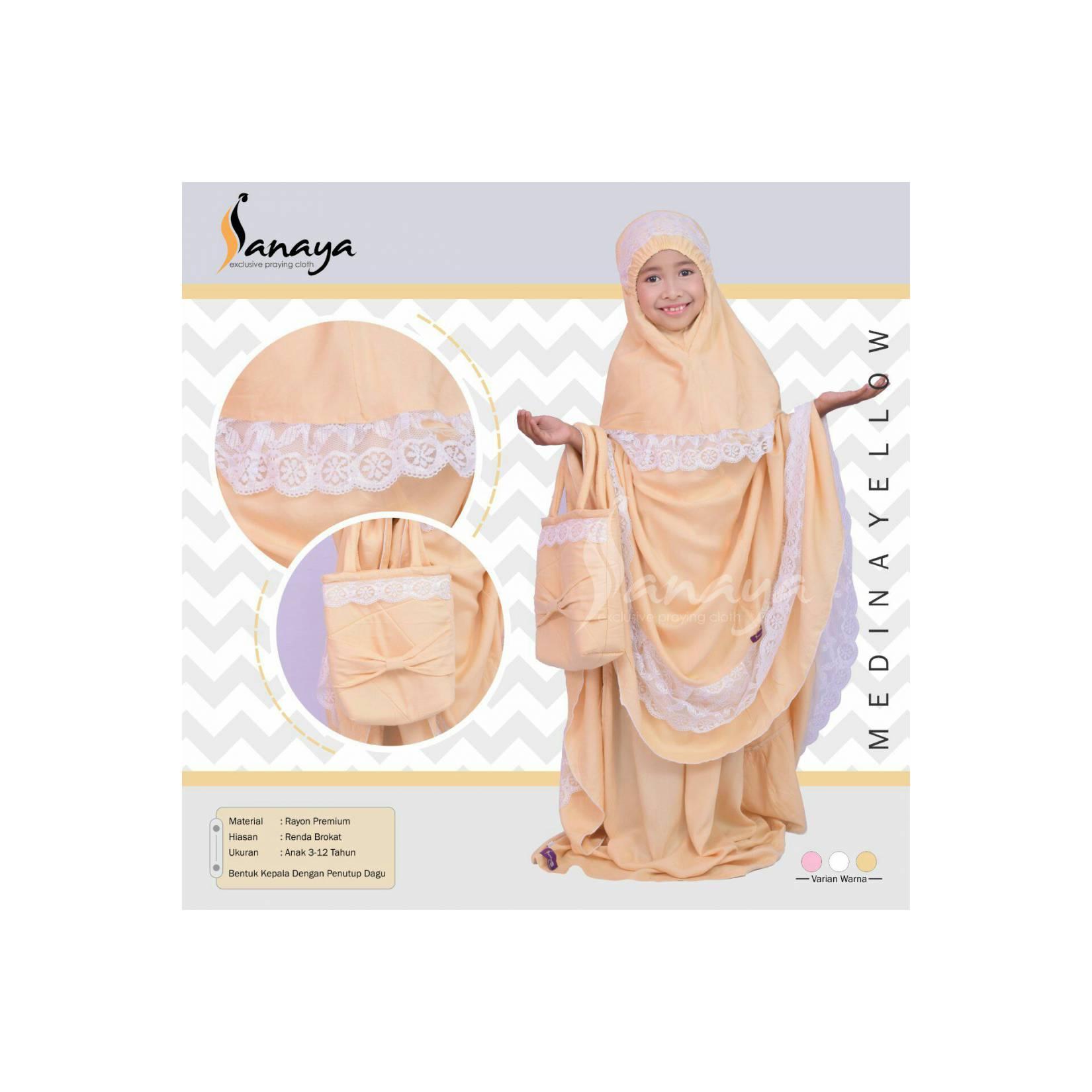 Mukena Anak Polos Yellow bisa Couple dengan Ibu