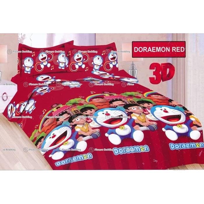 Caculs Sprei Bonita Motif Doraemon Red Single Size 120 (No 3)