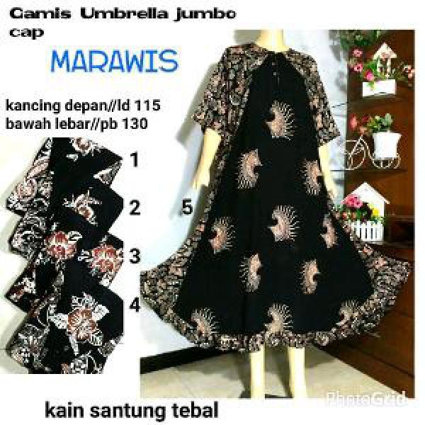 grosir ecer batik cap gamis umbrella rawis l Batik jumbo l dress murahl Batik murah l baju murah wanita l katun jepang