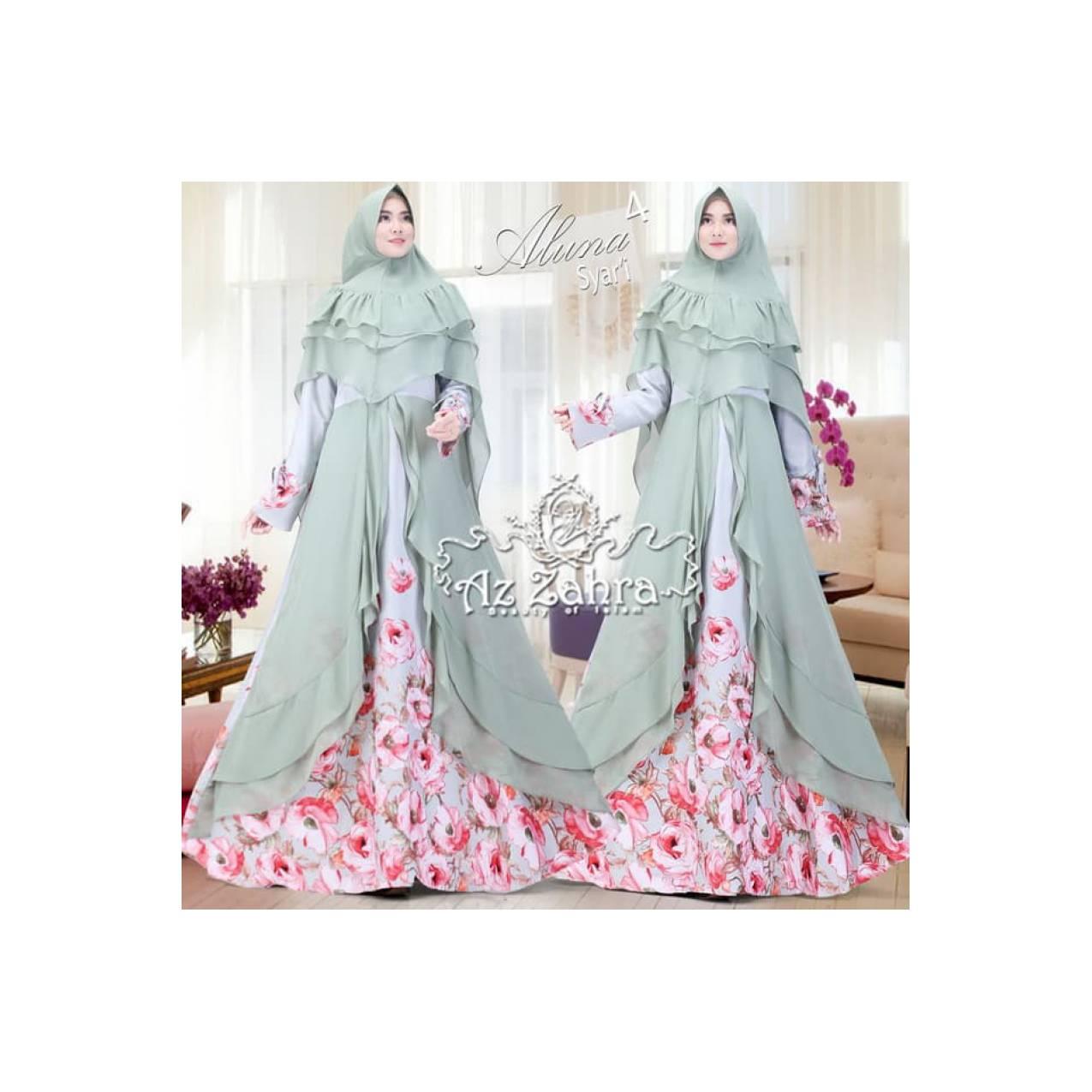 Gamis dan Khimar ALUNA by AZZAHRA Branded Original