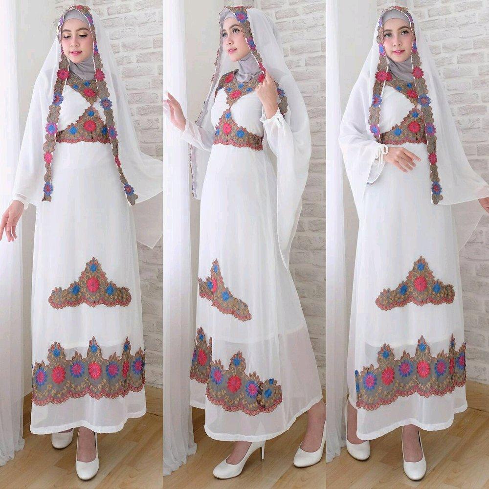 SYARI PERMATA PUTIH MAXI BUSUI MAXI TREND GAMIS MURAH SYARI KHIMAR BAJU MUSLIM WANITA FASHION WANITA di lapak almellshopp almellshopp