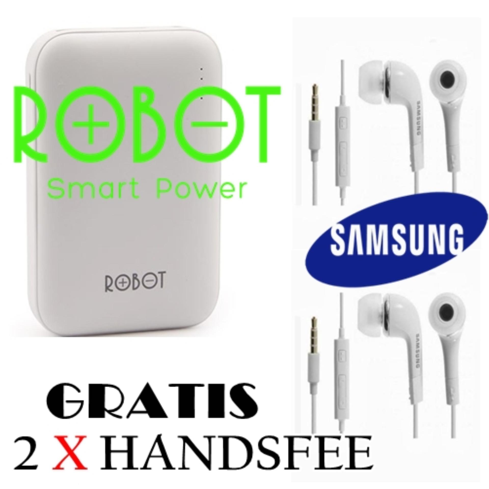 Robot by Vivan Power Bank RT7200 6600mAh 2 USB Ports for Android GRATIS 2 X handsfree samsung