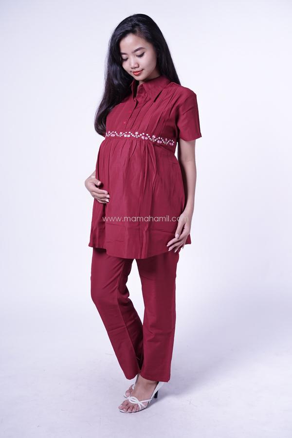 Mama Hamil Setelan Hamil Menyusui Kinara / Baju JUMBO / BIG SIZE / Atasan Hamil / Kemeja Hamil / Kemeja / Baju Murah / Celana Hamil / Ibu Hamil Menyusui / Baju Hamil Kantor