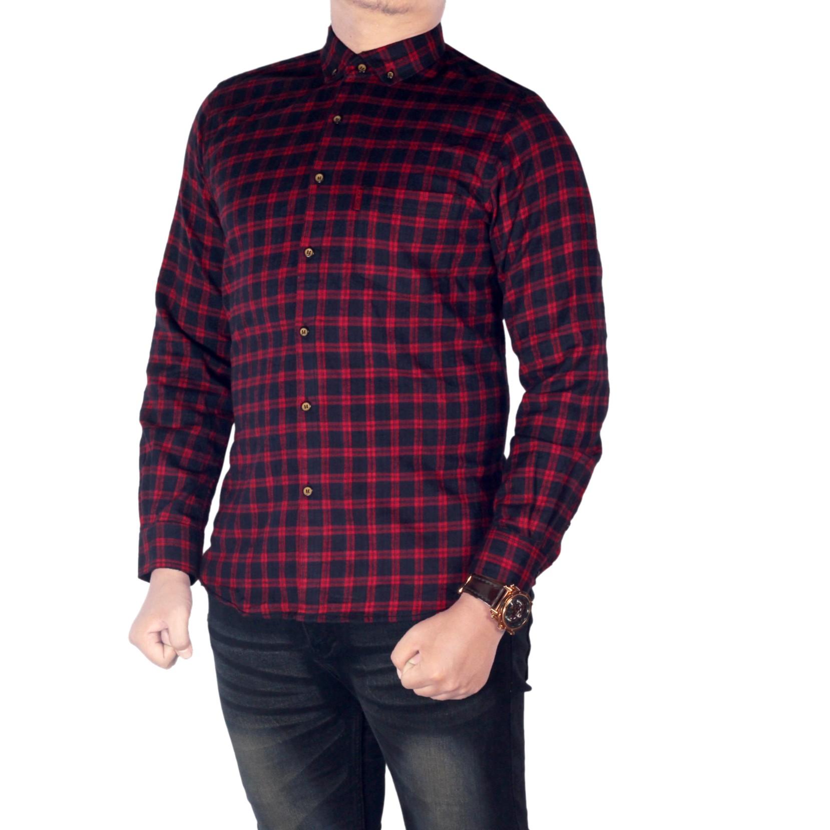 Dgm_Fashion1 Kemeja Flanel Merah Lengan Panjang Pria/Kemeja Batik Songket/Kemeja Songket/Kemeja Formal/Kemeja Flanel/Kemeja Pantai/Kemeja Casual/Kemeja Polos/Kemeja Tartan/Kemeja Pantai/Kemeja Distro/Kemeja Jeans/Kemeja Denim PX 5679