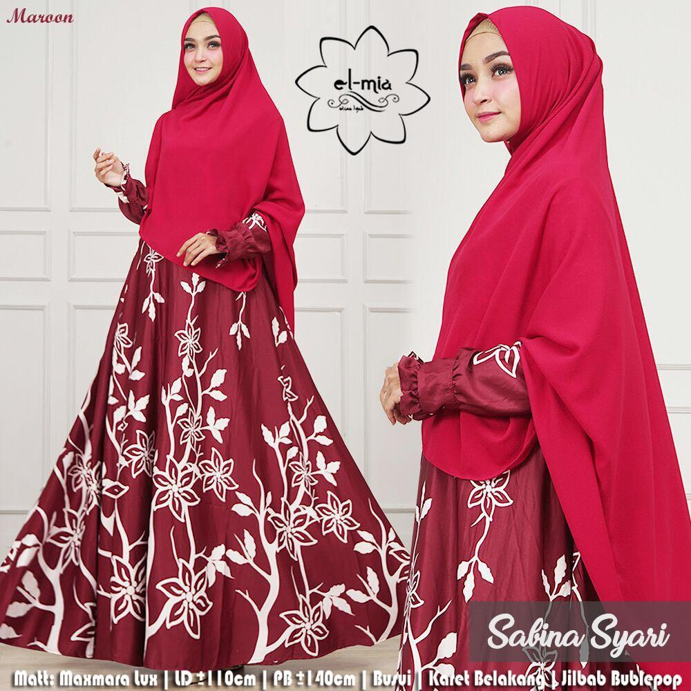 Setelan Gamis Muslimah + Khimar (SABINA SYAR'I) Ori El-Mia ()