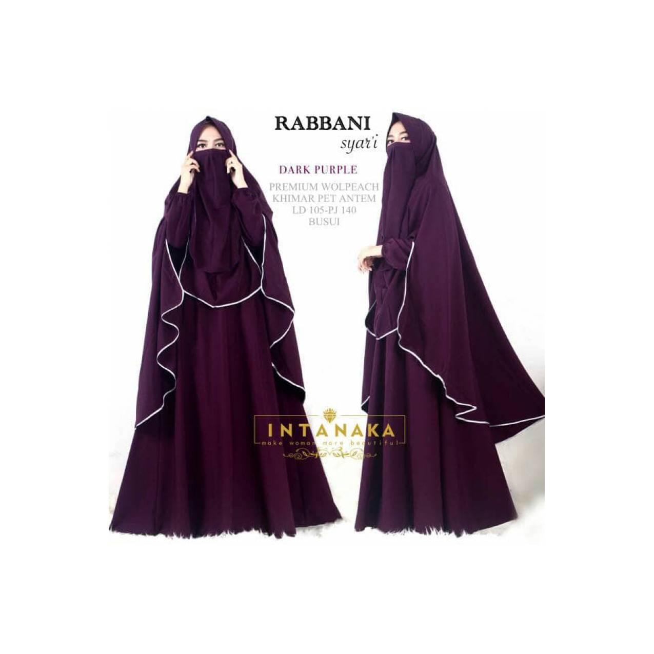 rabbani syari ori intanaka banyak warna syari hijab cadar set muslim