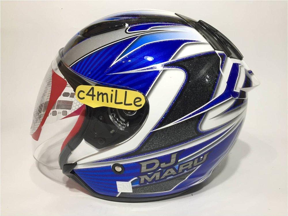 HELM KYT DJ MARU SE STREET WHITE BLUE HALF FACE