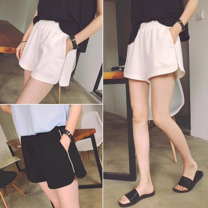 Celana Pendek Sifon High Waist Kasual Wanita Gaya Korea