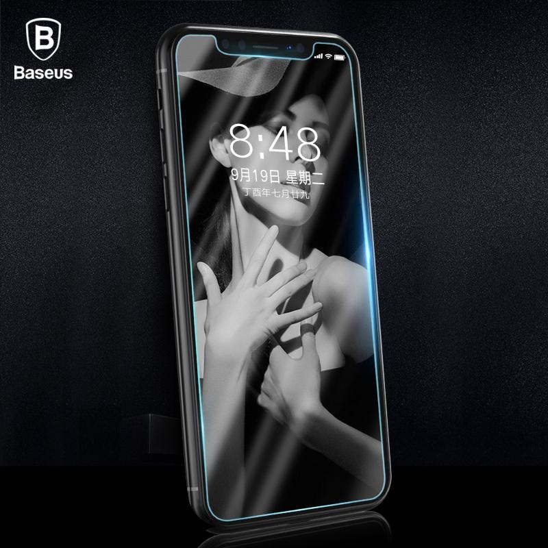 BASEUS untuk iPhone X Kaca Antigores 3D Matte Pelindung Layar 0.25 Mm Ultra Tipis Muka Cover Kaca Pelindung Film